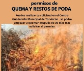 Abierto el plazo para solicitar los permisos de "Quema y restos de poda".