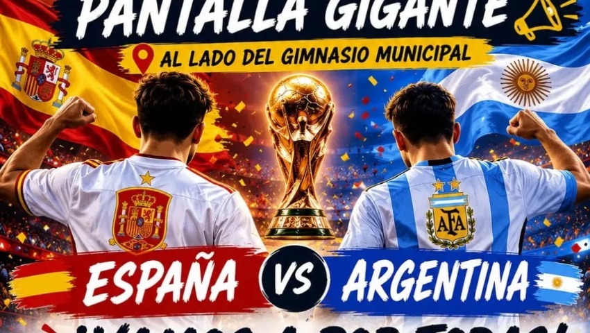Vive la "Final del mundial de fútbol" en pantalla gigante.