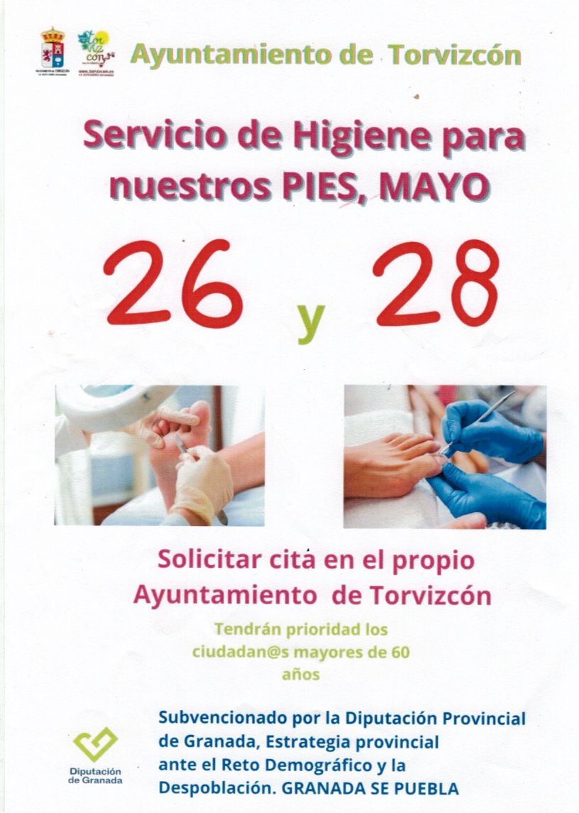 Servicio de higiene para nuestros pies, Mayo.